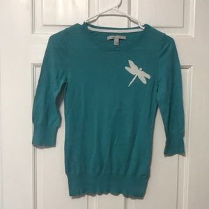 Old navy dragon fly turquoise sweater